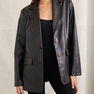 Faux Leather Blazer XS